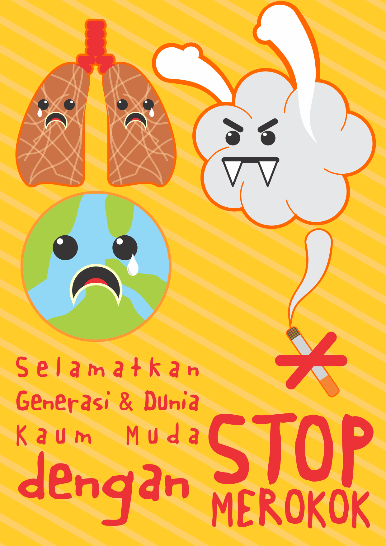 Inspirasi Poster Anti Rokok  Panda Design